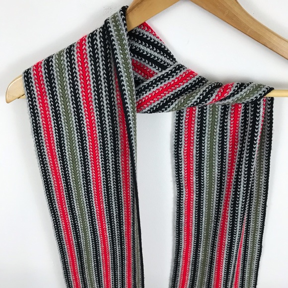 Vibrant colored scarf w/ small button pocket. - Picture 3 of 4